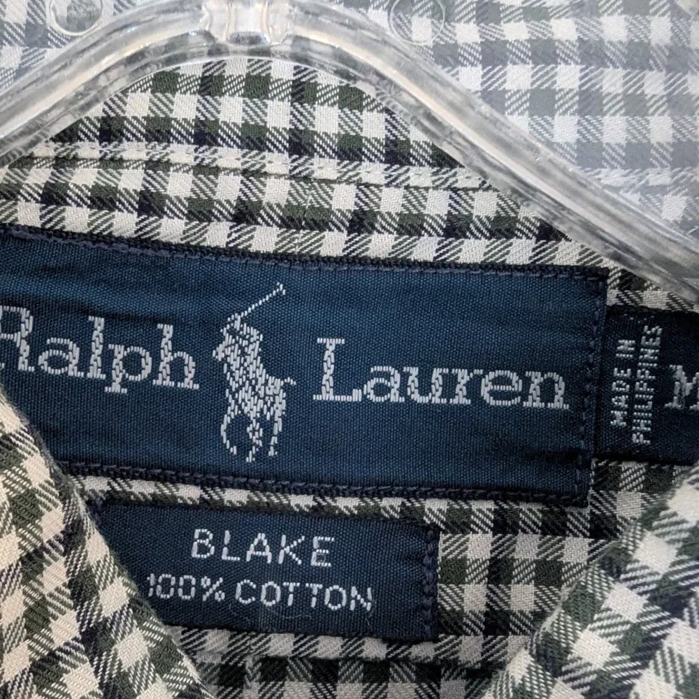Polo Ralph Lauren Button Down Dark Green Gingham Blake Shirt Mens Sz M Preppy